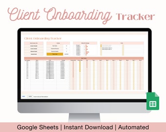 Client-onboarding-spreadsheet voor Google Spreadsheets, Client Tracker, Small Business-sjabloon, CRM-dashboard, Lead Tracker, Client Planner