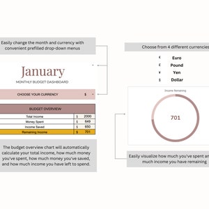 Monthly Budget Planner for Google Sheets, Budget Spreadsheet, Expense ...