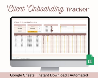 Client-onboarding-spreadsheet voor Google Spreadsheets, Client Tracker, Small Business-sjabloon, CRM-dashboard, Lead Tracker, Client Planner