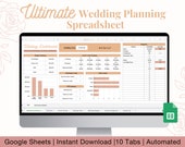 Ultimate Wedding Planning Spreadsheet, Wedding Budget Spreadsheet, Wedding Checklist, Guest List, Guest Seating Chart, Wedding Planner, Boho