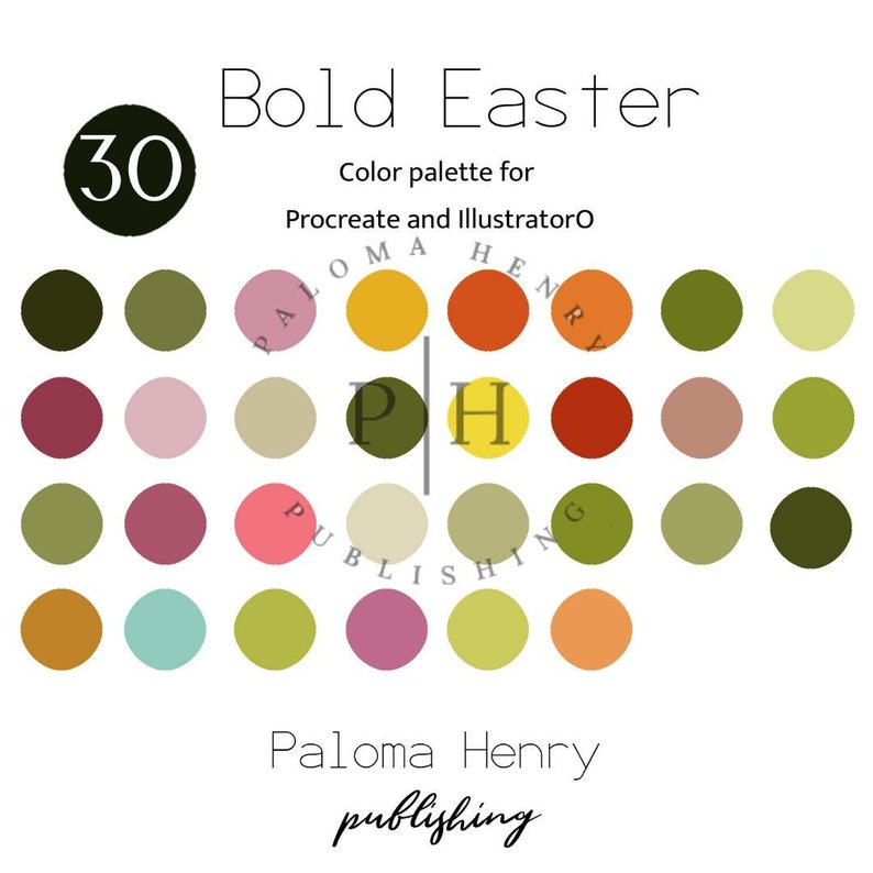 Procreate Color Palette Pastel Easter Color Palette Digital Art Color