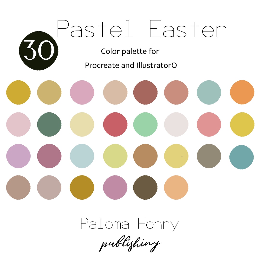 Procreate Color Palette Pastel Easter Color Palette Digital Art Color