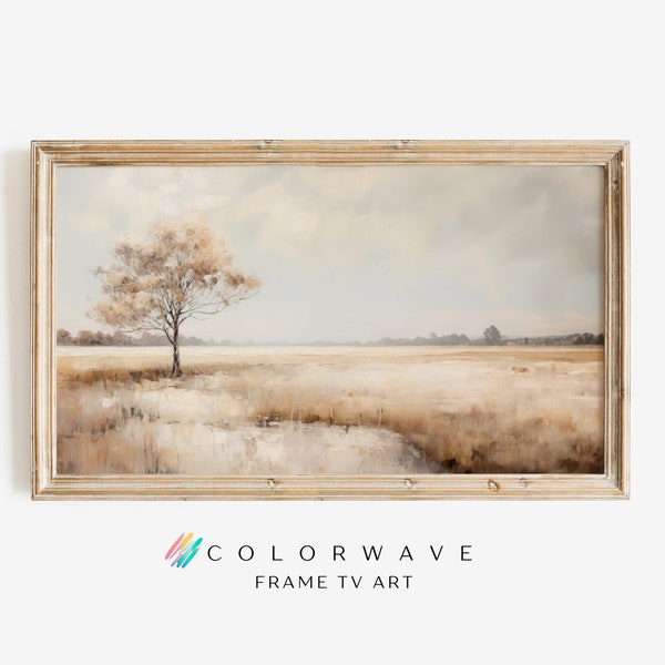 Neutral Landscape Vintage Frame TV Art | Farmhouse Decor | Landscape Art | Neutral Art | Digital Download  Samsung TV Frame Art