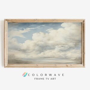 Cloudy Sky Muted Frame TV Art | Farmhouse Wall Decor | Neutral Wall Art | Living Room Art | Digital Download  Samsung TV Frame Art