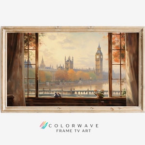 View of London Vintage Frame TV Art | City Art | Vintage Wall Art | Landscape Wall Art | Digital Download  Samsung TV Frame Art