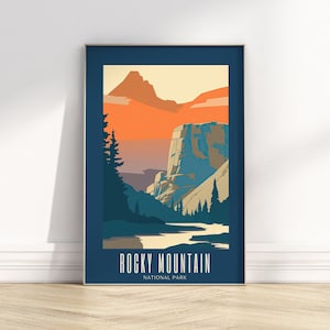 Rocky Mountain National Park Posters | Retro Vintage National Park Prints | National Park Gift | Digital Download PRINTABLE Travel Posters