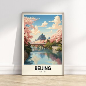 Retro Peking Travel Poster | Bunte Retro Stadt Kunst | Stadt Print | Vintage Poster | Reise Dekor | Digital Download DRUCKBARE Retro Kunst