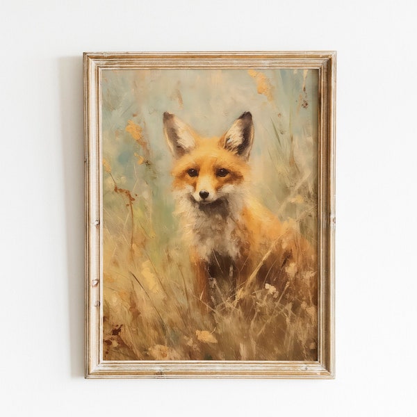 British Red Fox Print | Antique Farmhouse Art | Rustic Animal Wall Art | Vintage Fox Art Print | Digital Download PRINTABLE Vintage Decor