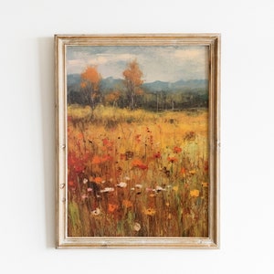 Herbst Wildblumen Druck | Bauernhaus Dekor | Herbst Wand Kunst | Herbst Dekor | Wildblumen Wand Kunst | Digital Download DRUCKBARE Vintage Kunst