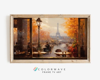 View of Paris Vintage Frame TV Art | City Art | Vintage Wall Art | Landscape Wall Art | Digital Download  Samsung TV Frame Art
