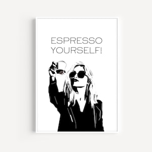 Espresso Yourself Coffee Wall Art | Minimalist Kitchen Wall Decor | Coffee Bar Decor | Coffee Gifts | Digital Download PRINTABLE Art Poster