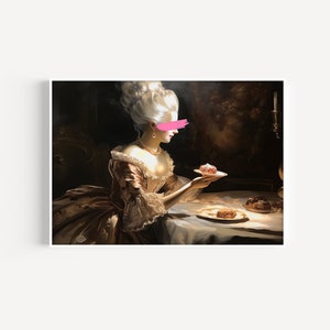 Let Them Eat Cake Trendy Wall Art Print | Altered Art | Maximalist Wall Art | Digital Download PRINTABLE Dorm Decor For College Girls