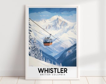 Whistler Ski Resort Travel Poster / Mountain Wall Art / Cabin Decor / Poster vintage / Ski Wall Art / Download digitale STAMPABILE Wall Art