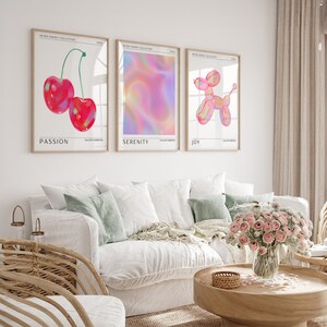 3 Retro Gradient Energy Prints | Modern Wall Art | College Dorm Decor | Aesthetic Room Decor | Digital Download PRINTABLE Wall Art Set