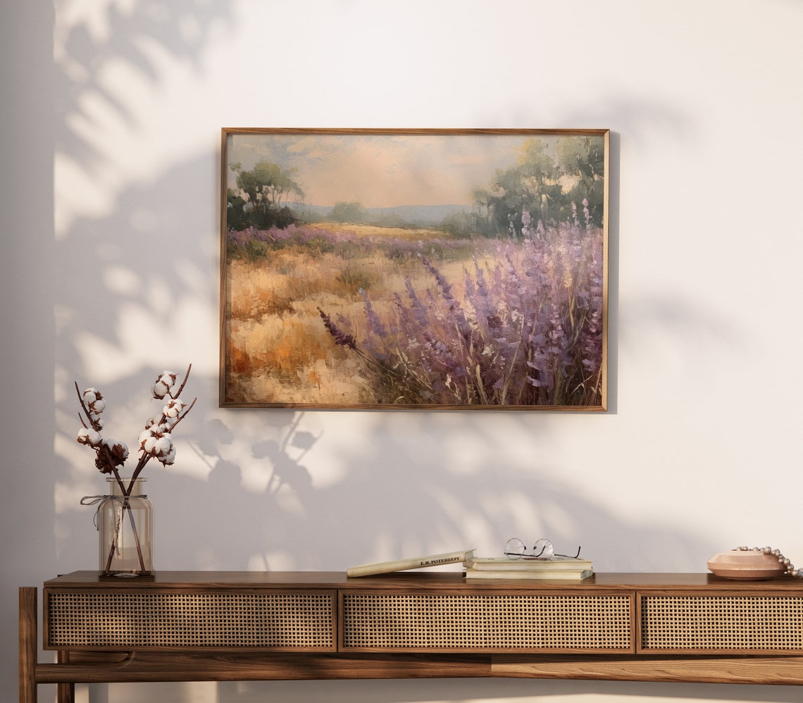 Lavender Field French Country Print Rustic Farmhouse Art image 5