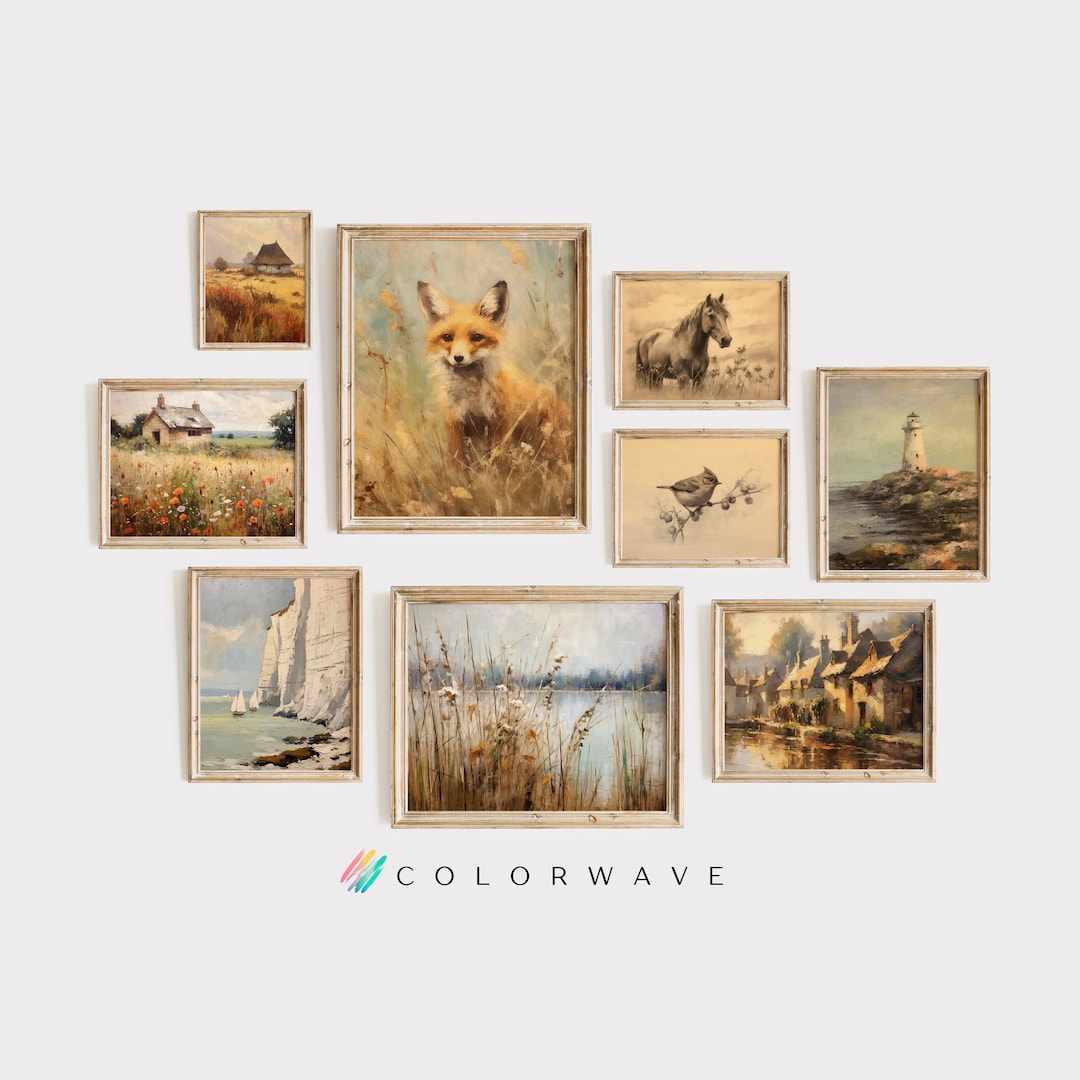 9 English Countryside Wall Art Prints Vintage Prints Farmhouse Decor