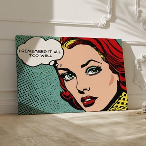 Ich erinnere mich nur allzu gut Pop Art Print | Girly Wandkunst | Lichtenstein Style Art Kunst | Digital Art Download DRUCKBARE trendige Wandkunst