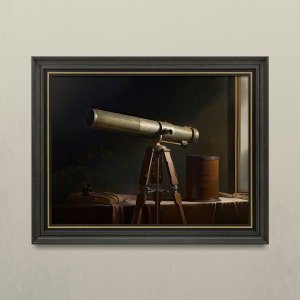 Antique Telescope Light Academia Print | Victorian Cottagecore Decor | Vintage Print | Academia Aesthetic | Digital Download PRINTABLE Art