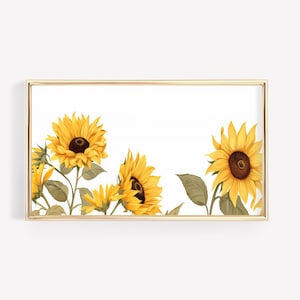 Sunflowers Frame TV Art | Botanical Print | Living Room Wall Art | Flower Illustrations | Digital Download  Samsung Frame TV Art