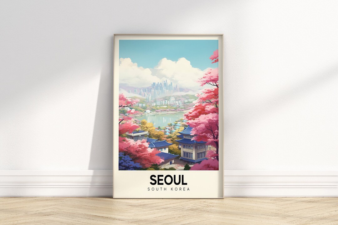 Retro Seoul Travel Poster | Colorful Retro City Art | City Prints ...