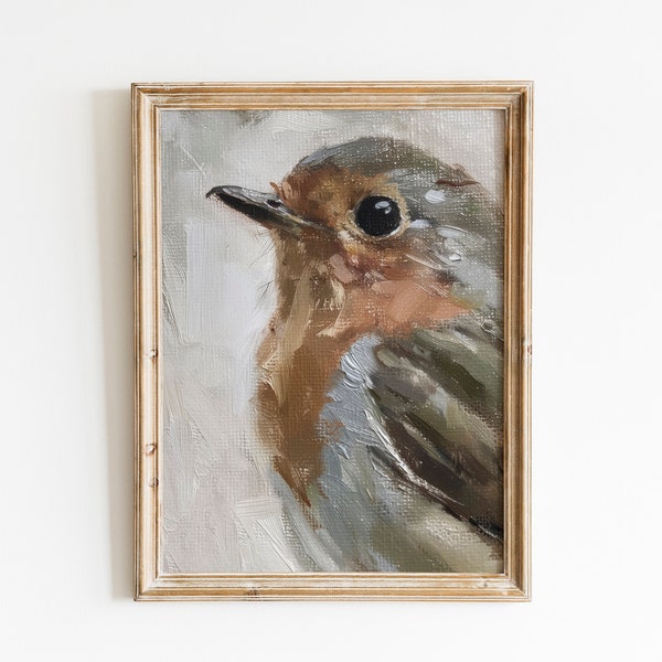 Robin Spring Vintage Print | Vintage Farmhouse Art | Aesthetic Bird Wall Art | Spring Wall Art | Digital Download PRINTABLE Spring Art