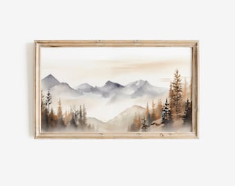 Neutral Mountains Vintage Frame TV Art | Abstract Modern Wall Decor | Nature Wall Art | Digital Download  Samsung TV Frame Art