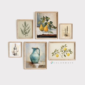6 Vintage Kitchen Wall Art Prints | Farmhouse Kitchen Decor | Dining Room Wall Art | Kitchen Art | Digital Download PRINTABLE Gallery Wall