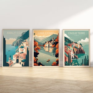 Retro Travel Posters Poster Set Art Downloads Digital 