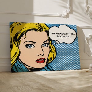 Ich erinnere mich daran nur allzu gut Trendige Wandkunst | Pop Art Wandkunst | Lichtenstein Style Art Kunst | Digitale Kunst Download DRUCKBARE Girly Wandkunst