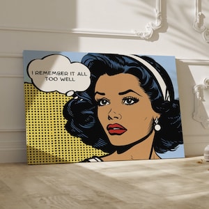 Ich erinnere mich nur allzu gut Pop Art Wandkunst | Minimalistischer Druck | Lichtenstein Style Art Kunst | Digitale Kunst Download DRUCKBARE Girly Wandkunst