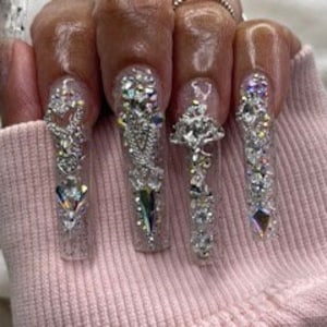 Buy Bling Bling Press on Nails Free Nail Application Strong, Luxurious,  Diamond, Swarovski, Birthday, Quincenera Press on Nails in Beauty Online in  India 