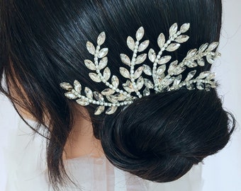 Silver crystal bridal hair accessory, crystal hair pins for bride, silver bridal hair pins