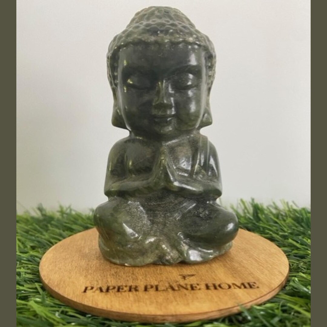 翡翠仏像 仏像 - 4インチの翡翠、3.25インチのシュンガイト、または1.25インチの