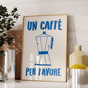 Retro koffie print, mokka pot koffie kunst print, digitale download, keuken decor, bar kar decor, moderne print uit het midden van de eeuw, afdrukbare muur kunst