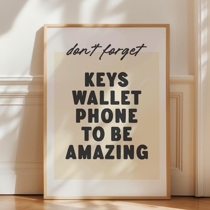 Keys Wallet Poster Etsy