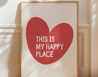 Rotes Herz Poster, Niedliche Wanddekoration, Rotes Herz Poster, Minimalistische Wandkunst, Digitaler Download