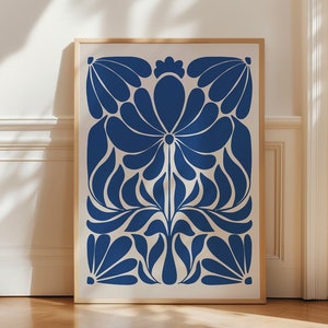 Norwegen Folk Art, Marineblau Wandkunst, Digitaldruck, Skandinavische Folklore, Botanische Wandkunst, Blumendruck, Norwegische Wandkunst, druckbare Kunst