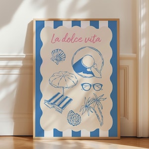 La Dolce Vita Poster: Italienisches Zitat Küstenhaus Strandhaus Kunst (Digitaler Download)