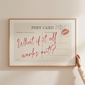 Et si tout allait bien, impression de carte postale rétro, affiche typographique, art mural tendance, rappel quotidien, appartement esthétique, téléchargement numérique