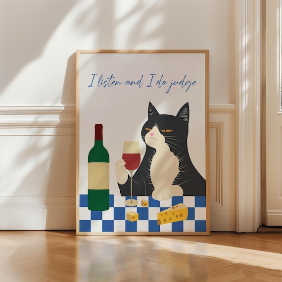 Funny Cat Print: I Judge You - Sassy Cat Lover Gift (Digital Download)