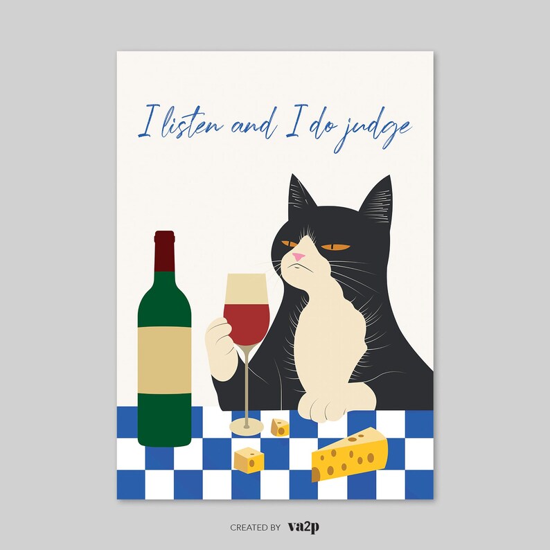 Funny Cat Print: I Judge You - Sassy Cat Lover Gift (Digital Download) image 10