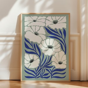 Abstract Floral Print, Boho Printable Art, Matisse Inspired Botanical Print, Gallery Wall Art, Boho Flower Market Poster, Digital Download