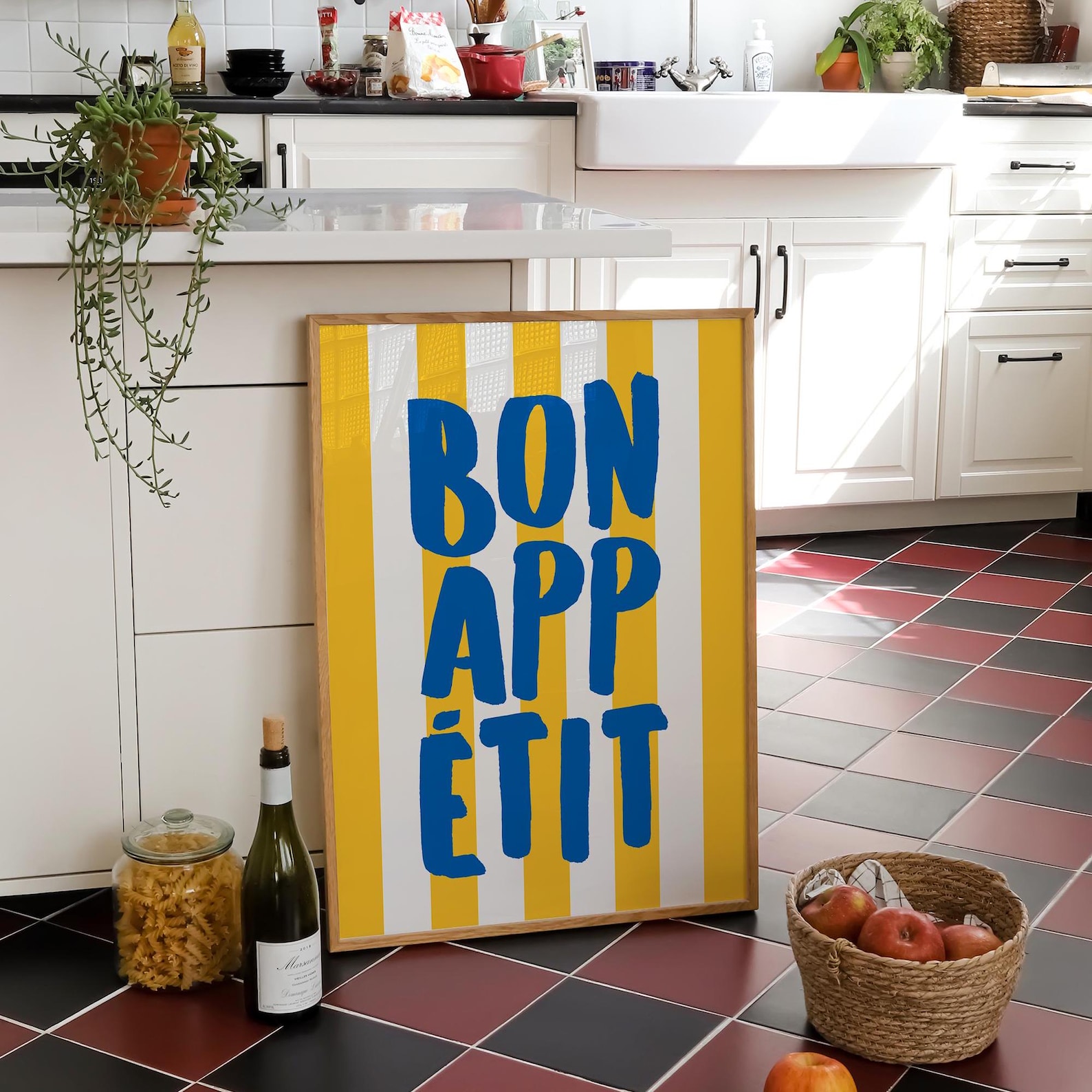 set of 2 bon appetit prints, retro cooking prints,... Bon Appetit Print, Modern Kitchen Art, French Quote Poster, Bon Appetit ...