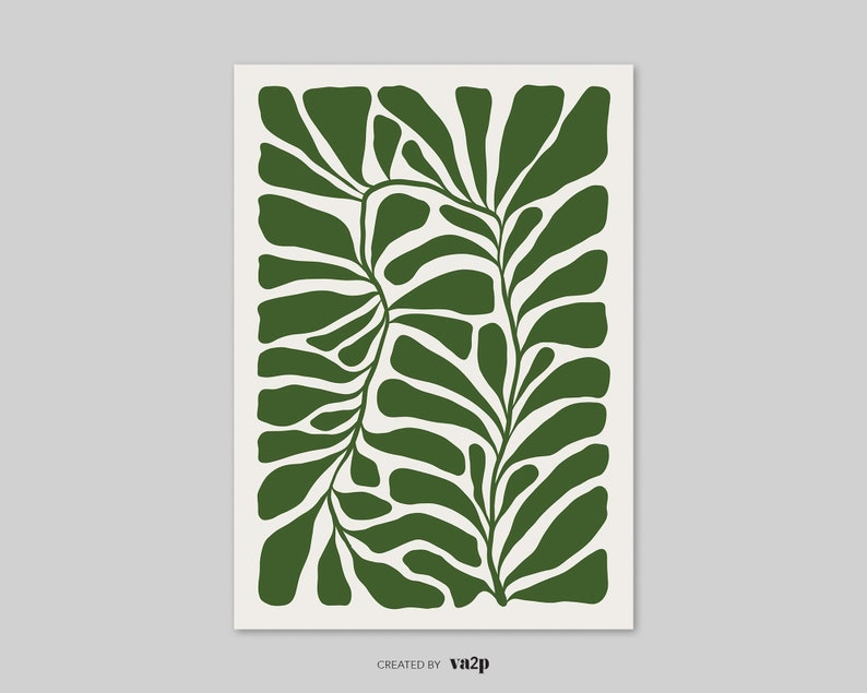 May include: A digital illustration of a green leafy plant with a white background. The plant has a stylised, abstract design.