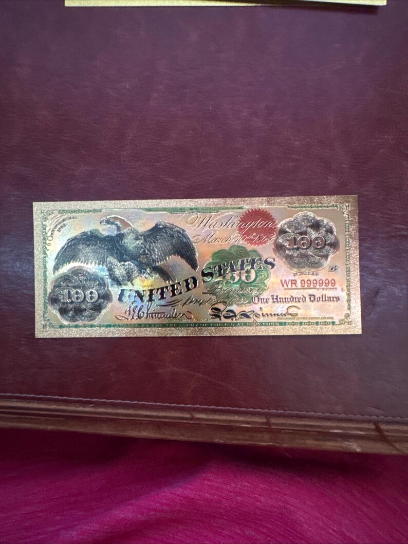100 Benjamin Franklin Colorized Gold Foil Polymer - 100 Dollar Bill