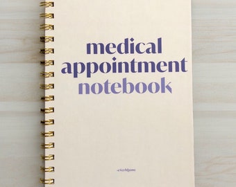 CARNET DE RENDEZ-VOUS MÉDICAL : Notes de rendez-vous, résultats de tests et médicaments au même endroit. Carnet de santé. Couverture de texte violette.