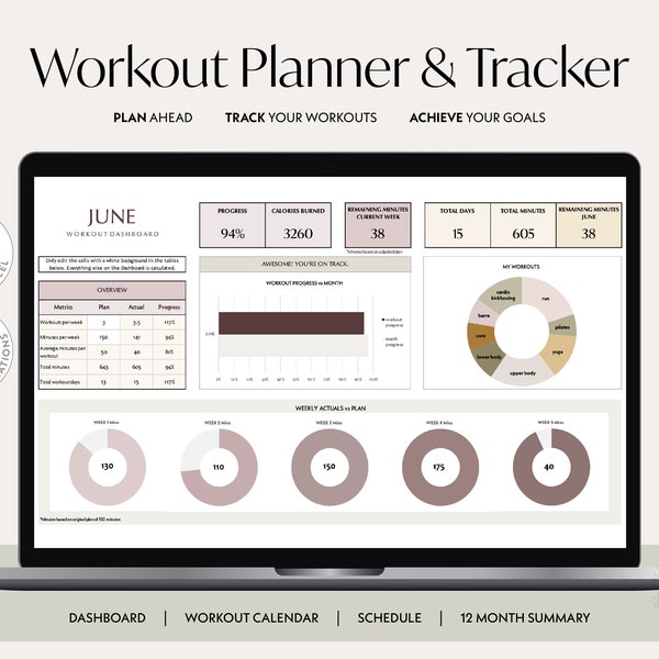 Fitness Tracker Excel Etsy