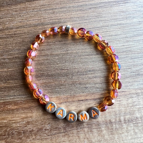 Taylor Swift Orange Karma Beaded Friendship Bracelet