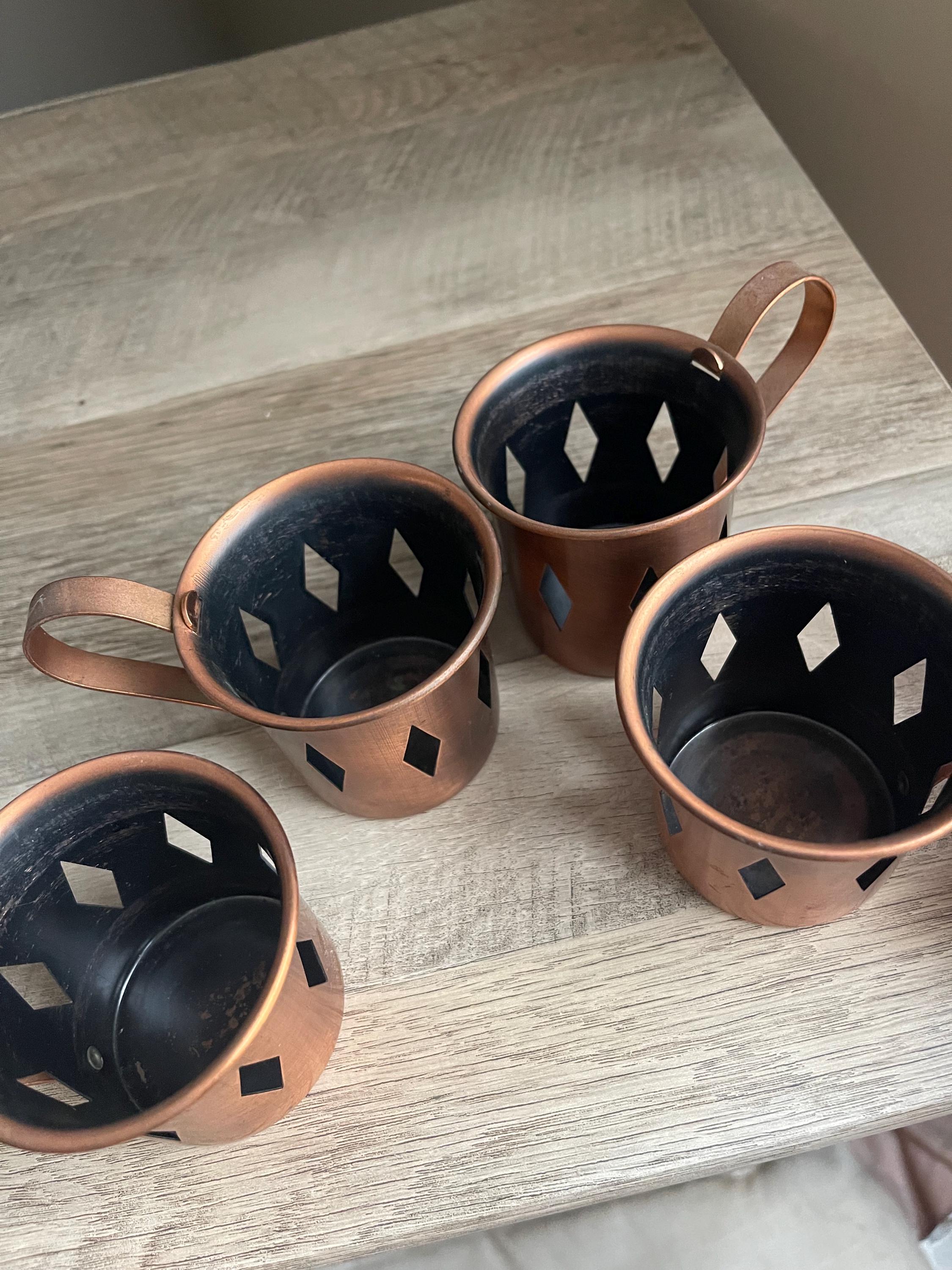 Coppercraft Guild Copper Mug Set of 4 Vintage Copper Cups Mid