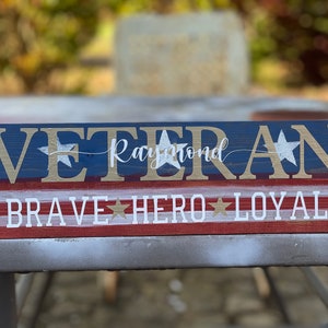 Personalized Veteran gift for him or her, Veteran decor, military family or veteran gift, military sign, fathers day gift, American flag